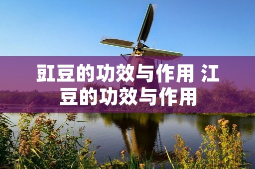 豇豆的功效与作用 江豆的功效与作用