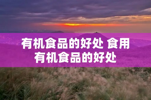 有机食品的好处 食用有机食品的好处