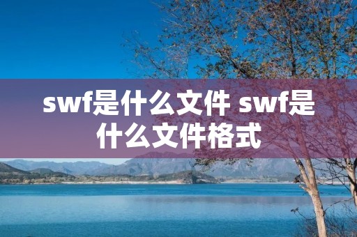 swf是什么文件 swf是什么文件格式