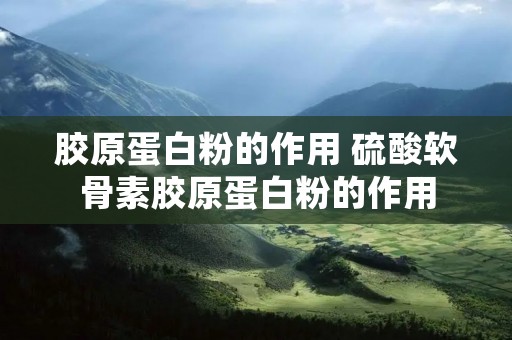 胶原蛋白粉的作用 硫酸软骨素胶原蛋白粉的作用
