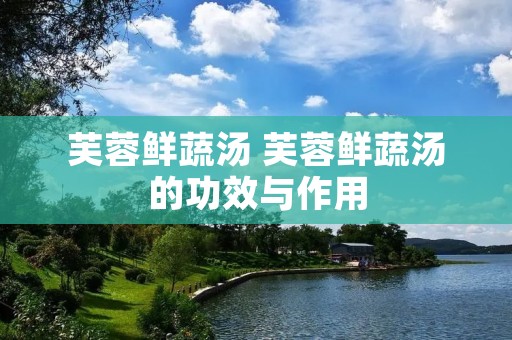 芙蓉鲜蔬汤 芙蓉鲜蔬汤的功效与作用
