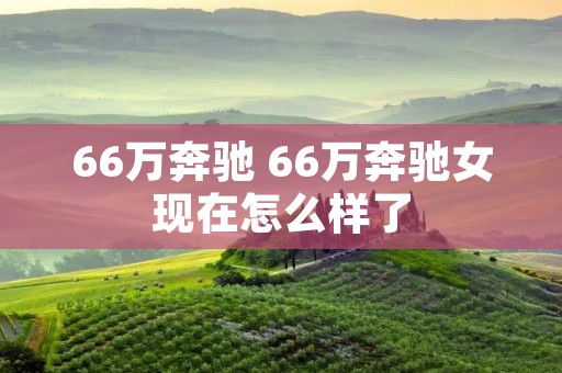 66万奔驰 66万奔驰女现在怎么样了