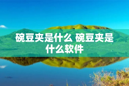 碗豆夹是什么 碗豆夹是什么软件