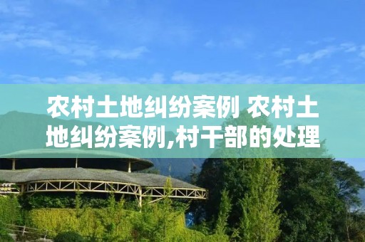 农村土地纠纷案例 农村土地纠纷案例,村干部的处理总结