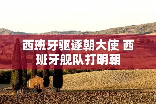 西班牙驱逐朝大使 西班牙舰队打明朝