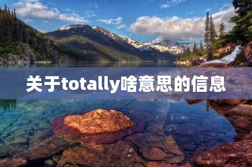 关于totally啥意思的信息