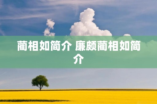 蔺相如简介 廉颇蔺相如简介