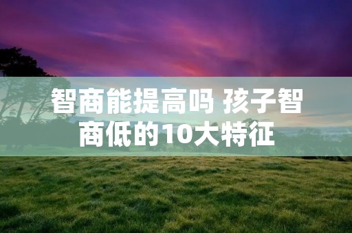智商能提高吗 孩子智商低的10大特征 智商能提高吗 孩子智商低的10大特征