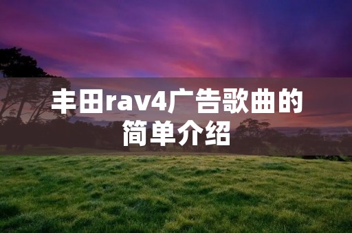 丰田rav4广告歌曲的简单介绍