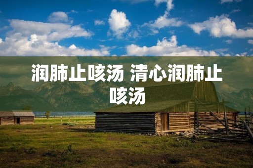 润肺止咳汤 清心润肺止咳汤