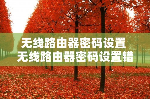 无线路由器密码设置 无线路由器密码设置错误代码80002是什么意思 无线路由器密码设置 无线路由器密码设置错误代码80002是什么意思