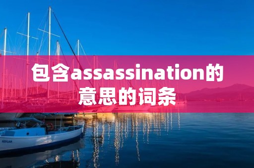 包含assassination的意思的词条 包含assassination的意思的词条