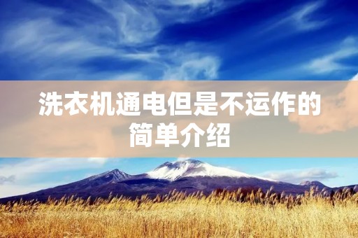 洗衣机通电但是不运作的简单介绍