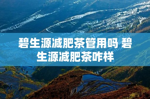 碧生源减肥茶管用吗 碧生源减肥茶咋样