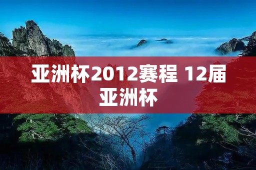 亚洲杯2012赛程 12届亚洲杯