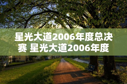 星光大道2006年度总决赛 星光大道2006年度总决赛颁奖