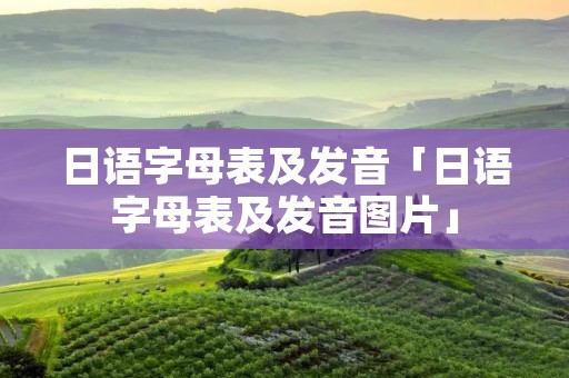 日语字母表及发音「日语字母表及发音图片」