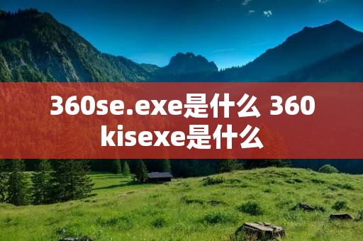 360se.exe是什么 360kisexe是什么