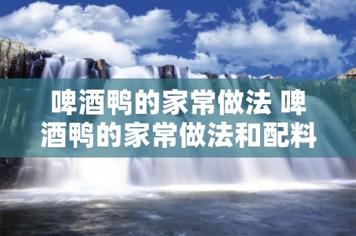 啤酒鸭的家常做法 啤酒鸭的家常做法和配料窍门
