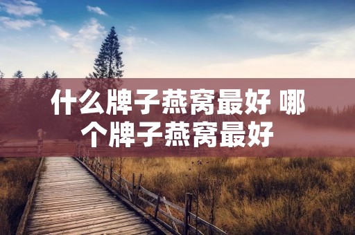 什么牌子燕窝最好 哪个牌子燕窝最好