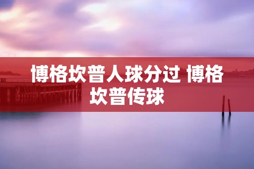 博格坎普人球分过 博格坎普传球 博格坎普人球分过 博格坎普传球