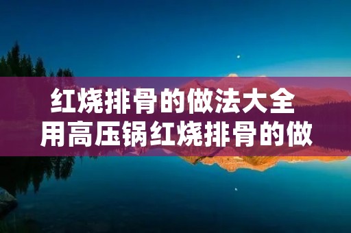 红烧排骨的做法大全 用高压锅红烧排骨的做法大全