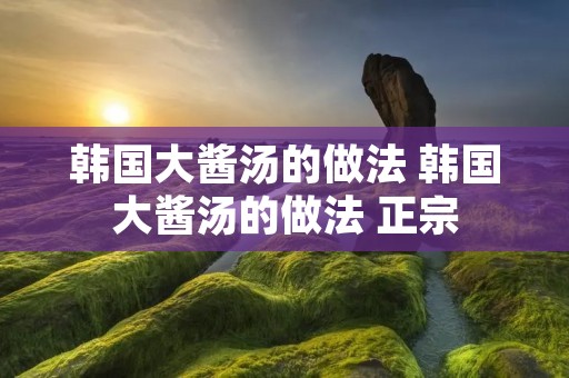 韩国大酱汤的做法 韩国大酱汤的做法 正宗