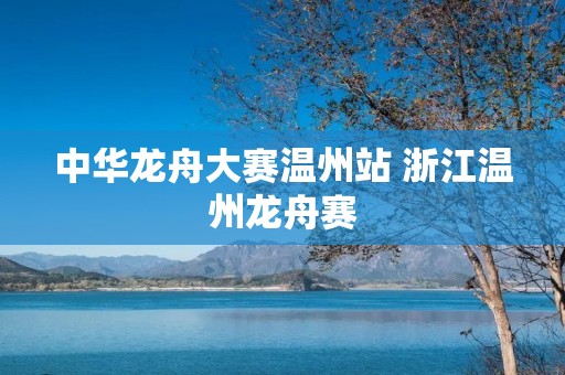 中华龙舟大赛温州站 浙江温州龙舟赛
