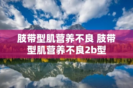 肢带型肌营养不良 肢带型肌营养不良2b型