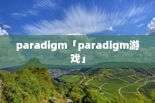 paradigm「paradigm游戏」