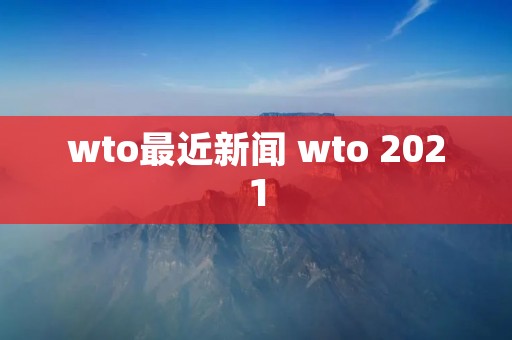 wto最近新闻 wto 2021