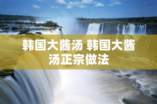 韩国大酱汤 韩国大酱汤正宗做法
