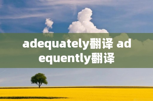 adequately翻译 adequently翻译