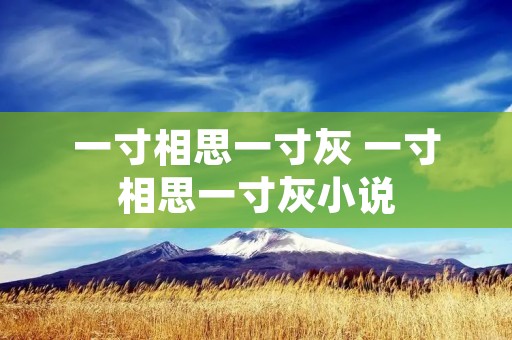 一寸相思一寸灰 一寸相思一寸灰小说 一寸相思一寸灰 一寸相思一寸灰小说