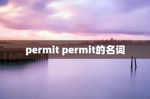 permit permit的名词 permit permit的名词