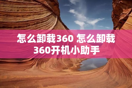 怎么卸载360 怎么卸载360开机小助手