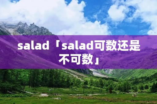 salad「salad可数还是不可数」