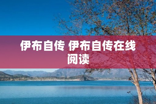 伊布自传 伊布自传在线阅读