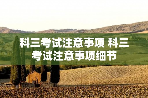 科三考试注意事项 科三考试注意事项细节