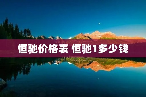 恒驰价格表 恒驰1多少钱