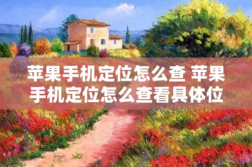 苹果手机定位怎么查 苹果手机定位怎么查看具**置