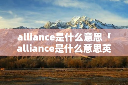 alliance是什么意思「alliance是什么意思英语翻译」 alliance是什么意思「alliance是什么意思英语翻译」