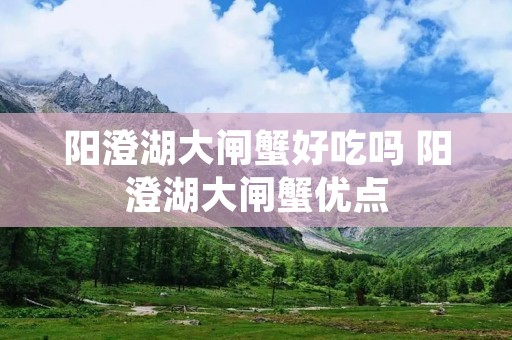 阳澄湖大闸蟹好吃吗 阳澄湖大闸蟹优点