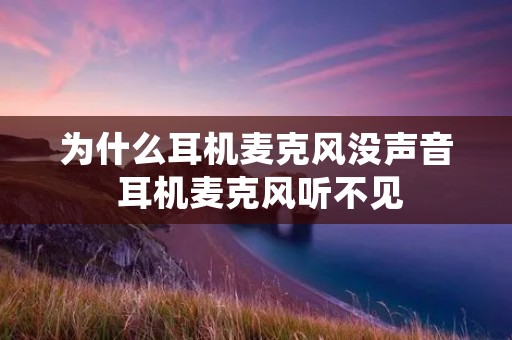 为什么耳机麦克风没声音 耳机麦克风听不见 为什么耳机麦克风没声音 耳机麦克风听不见