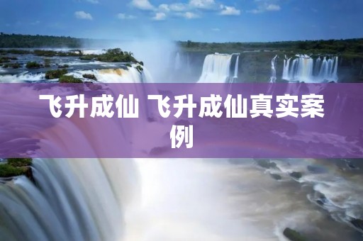 飞升成仙 飞升成仙真实案例