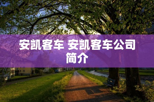 安凯客车 安凯客车公司简介 安凯客车 安凯客车公司简介
