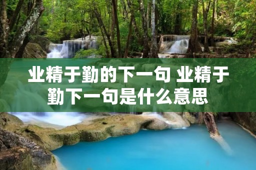 业精于勤的下一句 业精于勤下一句是什么意思