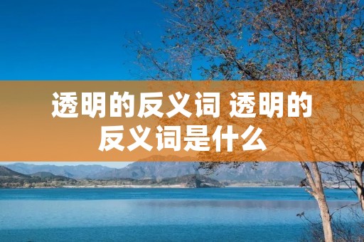透明的反义词 透明的反义词是什么