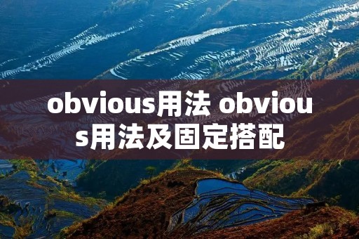 obvious用法 obvious用法及固定搭配