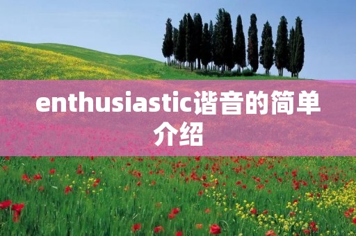 enthusiastic谐音的简单介绍 enthusiastic谐音的简单介绍